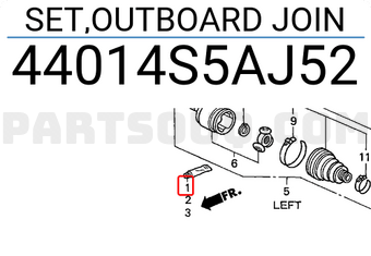 Honda 44014S5AJ52 SET,OUTBOARD JOIN