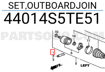 Honda 44014S5TE51 SET,OUTBOARDJOIN