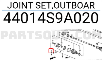 Honda 44014S9A020 JOINT SET,OUTBOAR