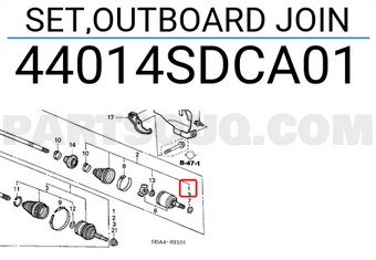 Honda 44014SDCA01 SET,OUTBOARD JOIN