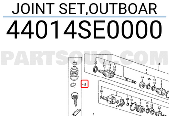 Honda 44014SE0000 JOINT SET,OUTBOAR