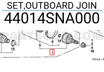 Honda 44014SNA000 SET,OUTBOARD JOIN