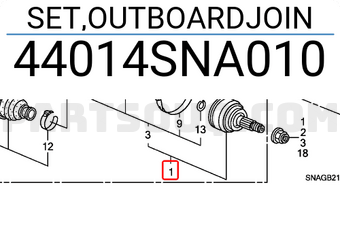 Honda 44014SNA010 SET,OUTBOARDJOIN