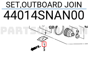 Honda 44014SNAN00 SET,OUTBOARD JOIN