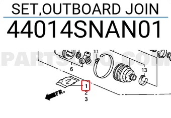 Honda 44014SNAN01 SET,OUTBOARD JOIN