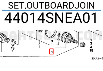 Honda 44014SNEA01 SET,OUTBOARDJOIN