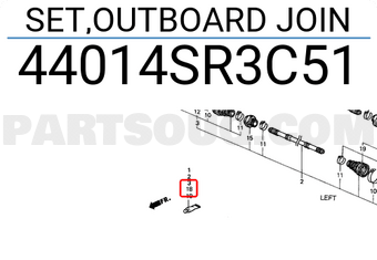 Honda 44014SR3C51 SET,OUTBOARD JOIN