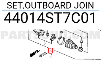 Honda 44014ST7C01 SET,OUTBOARD JOIN