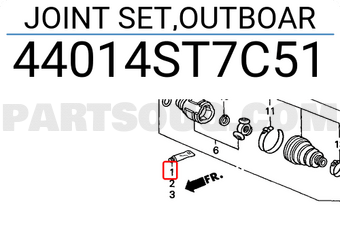 Honda 44014ST7C51 JOINT SET,OUTBOAR