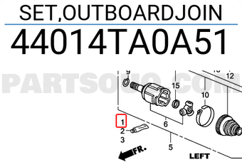 Honda 44014TA0A51 SET,OUTBOARDJOIN
