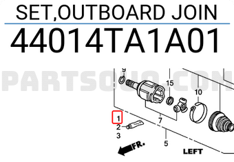 Honda 44014TA1A01 SET,OUTBOARD JOIN