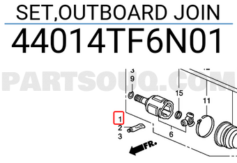 Honda 44014TF6N01 SET,OUTBOARD JOIN