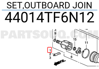 Honda 44014TF6N12 SET,OUTBOARD JOIN