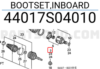 Honda 44017S04010 BOOTSET,INBOARD