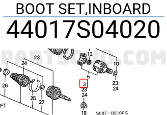 Honda 44017S04020 BOOT SET,INBOARD