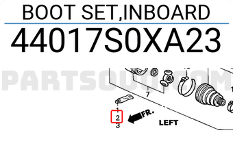 Honda 44017S0XA23 BOOT SET,INBOARD