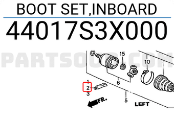 Honda 44017S3X000 BOOT SET,INBOARD