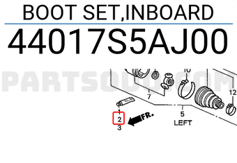 Honda 44017S5AJ00 BOOT SET,INBOARD