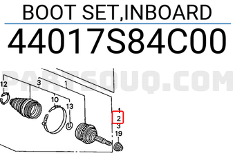 Honda 44017S84C00 BOOT SET,INBOARD
