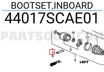 Honda 44017SCAE01 BOOTSET,INBOARD