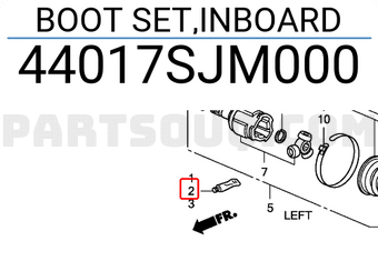 Honda 44017SJM000 BOOT SET,INBOARD