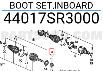 Honda 44017SR3000 BOOT SET,INBOARD
