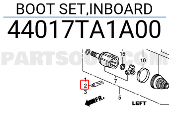 Honda 44017TA1A00 BOOT SET,INBOARD