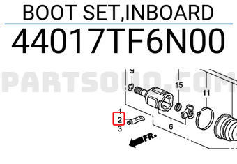 Honda 44017TF6N00 BOOT SET,INBOARD
