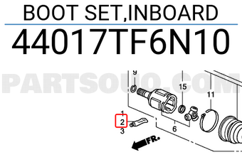 Honda 44017TF6N10 BOOT SET,INBOARD