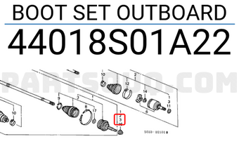 Honda 44018S01A22 BOOT SET OUTBOARD