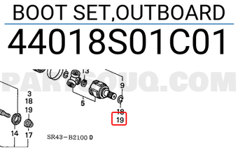 Honda 44018S01C01 BOOT SET,OUTBOARD