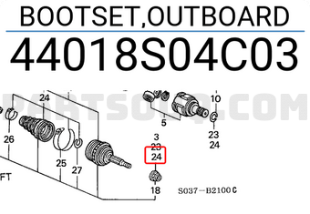 Honda 44018S04C03 BOOTSET,OUTBOARD