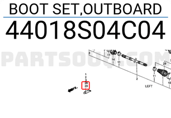 Honda 44018S04C04 BOOT SET,OUTBOARD