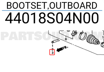 Honda 44018S04N00 BOOTSET,OUTBOARD