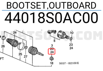 Honda 44018S0AC00 BOOTSET,OUTBOARD