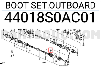 Honda 44018S0AC01 BOOT SET,OUTBOARD