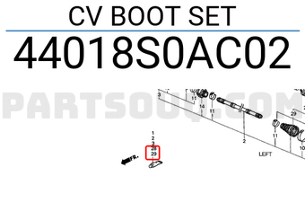 Honda 44018S0AC02 CV BOOT SET