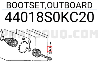Honda 44018S0KC20 BOOTSET,OUTBOARD