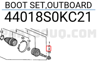 Honda 44018S0KC21 BOOT SET,OUTBOARD