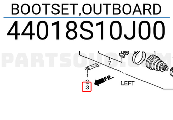 Honda 44018S10J00 BOOTSET,OUTBOARD