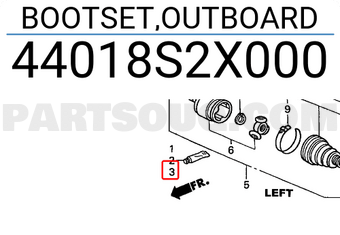 Honda 44018S2X000 BOOTSET,OUTBOARD