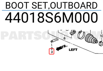 Honda 44018S6M000 BOOT SET,OUTBOARD