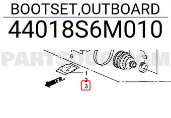 Honda 44018S6M010 BOOTSET,OUTBOARD