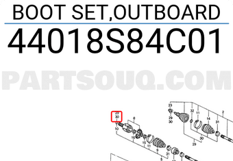 Honda 44018S84C01 BOOT SET,OUTBOARD