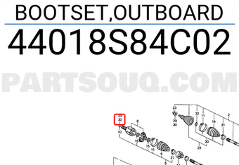 Honda 44018S84C02 BOOTSET,OUTBOARD