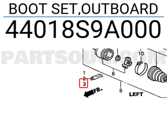 Honda 44018S9A000 BOOT SET,OUTBOARD