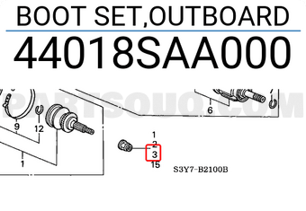Honda 44018SAA000 BOOT SET,OUTBOARD