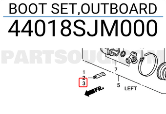 Honda 44018SJM000 BOOT SET,OUTBOARD