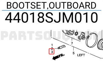 Honda 44018SJM010 BOOTSET,OUTBOARD