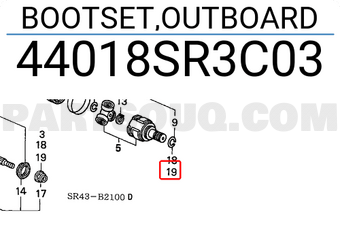 Honda 44018SR3C03 BOOTSET,OUTBOARD